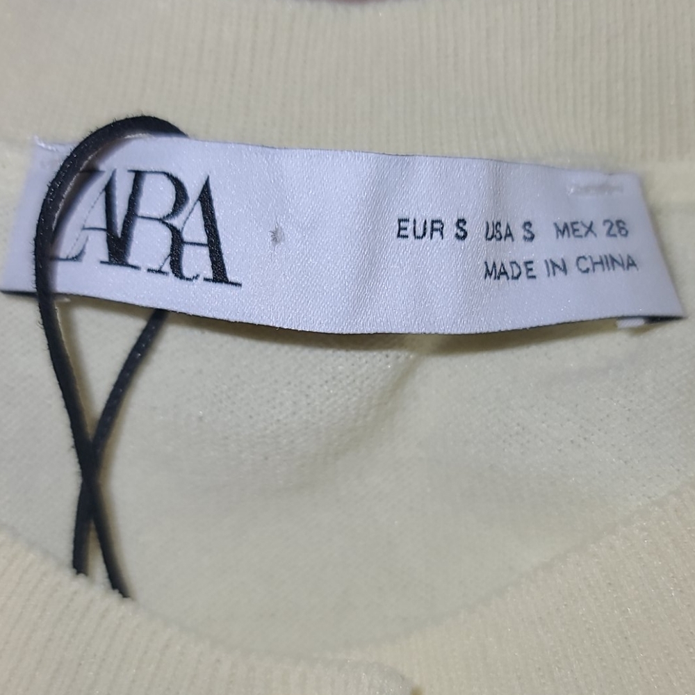 Zara NWT Puff Sheer Sleeve Cardigan Sweater - Picture 5 of 5